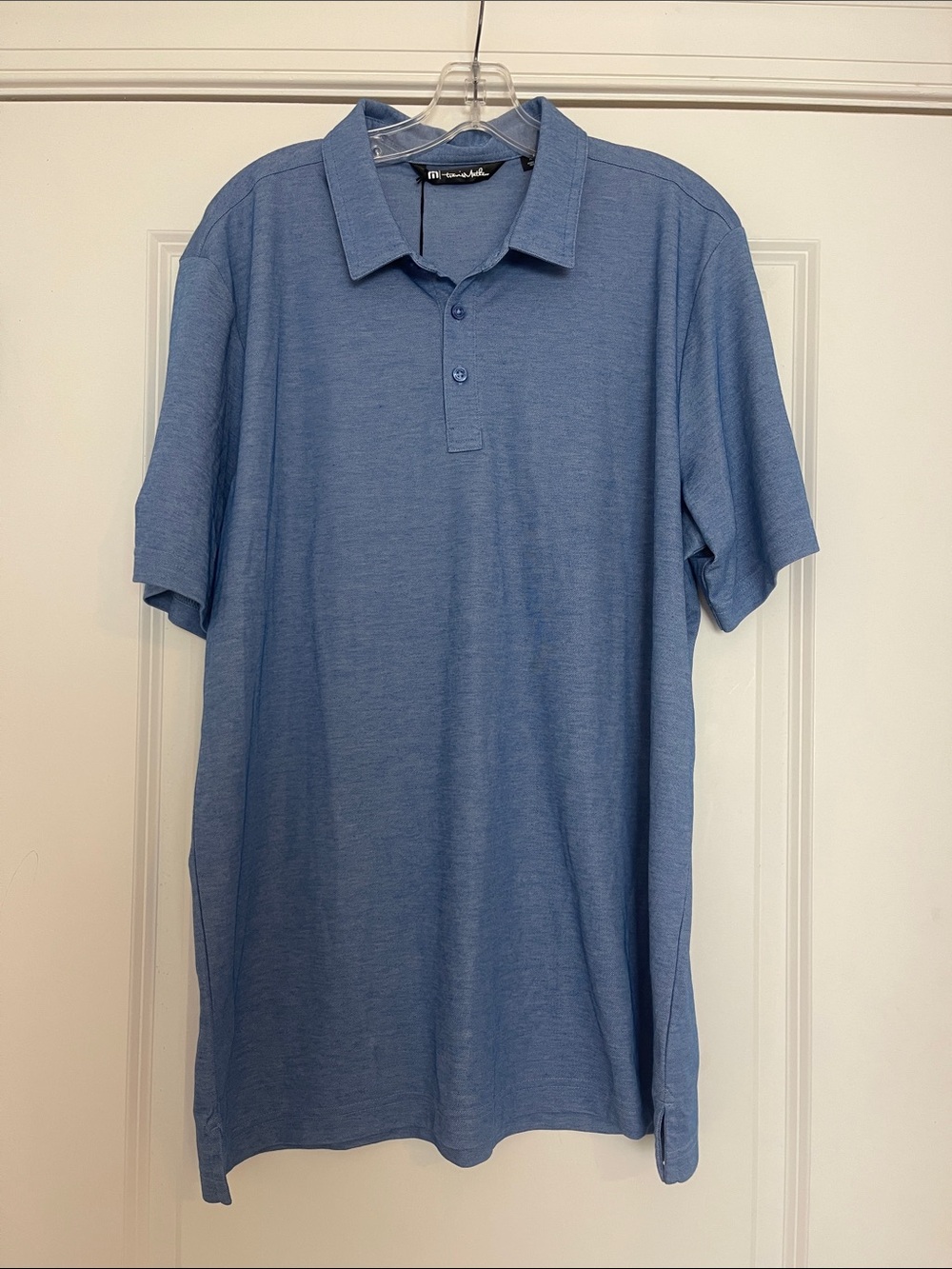 Travis Mathew Oceanside Heather Polo - Classic Blue Heather - XL NWT Embroidered